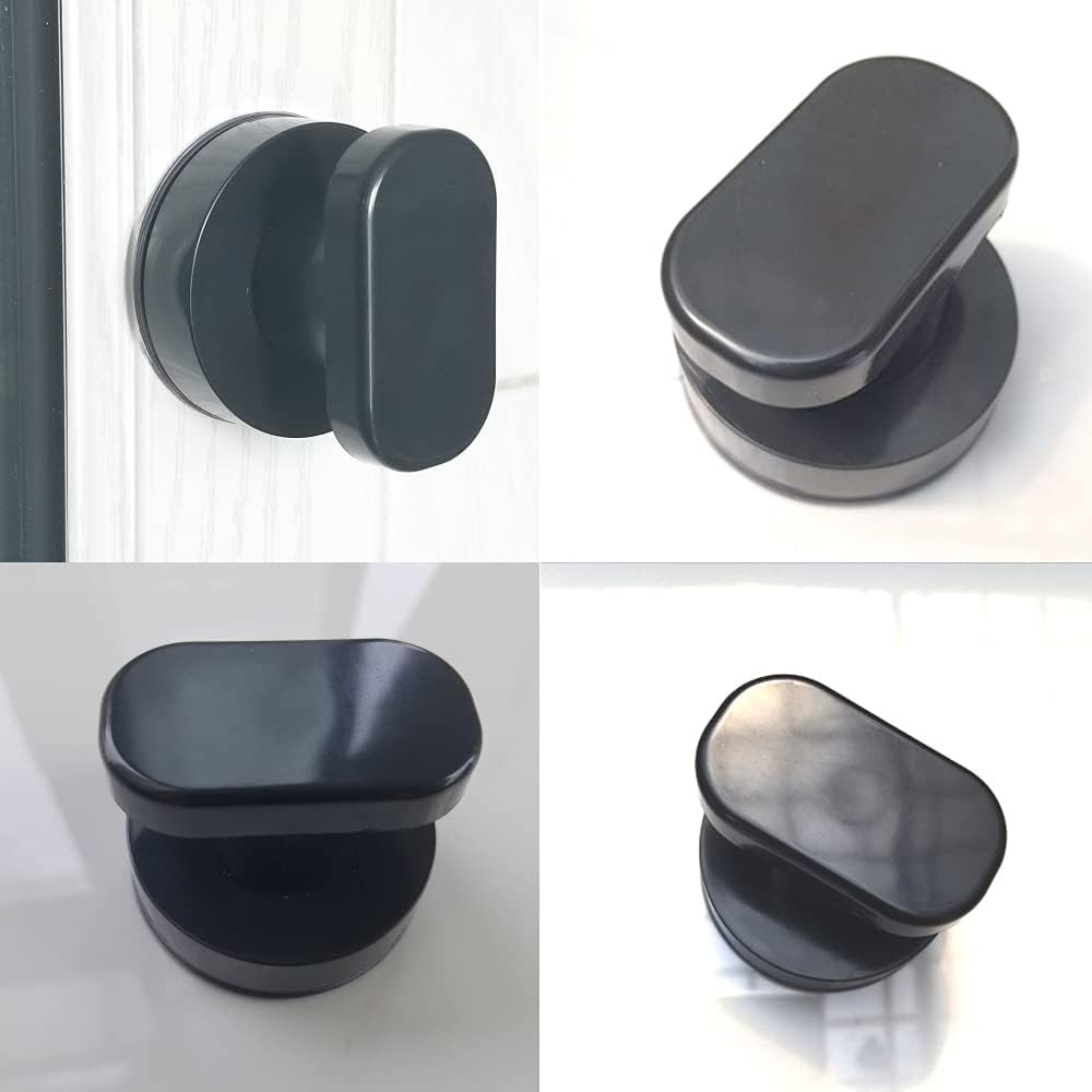 thumbnail image 5 of 4 Piezas Manija de Ventosa Manija de Ventosa Cajón de Vidrio Armario Refrigerador Puerta de Vidrio Manija de Movilidad Portátil Manijas con Ventosa Fuerte para Baño Negro, 5 of 5
