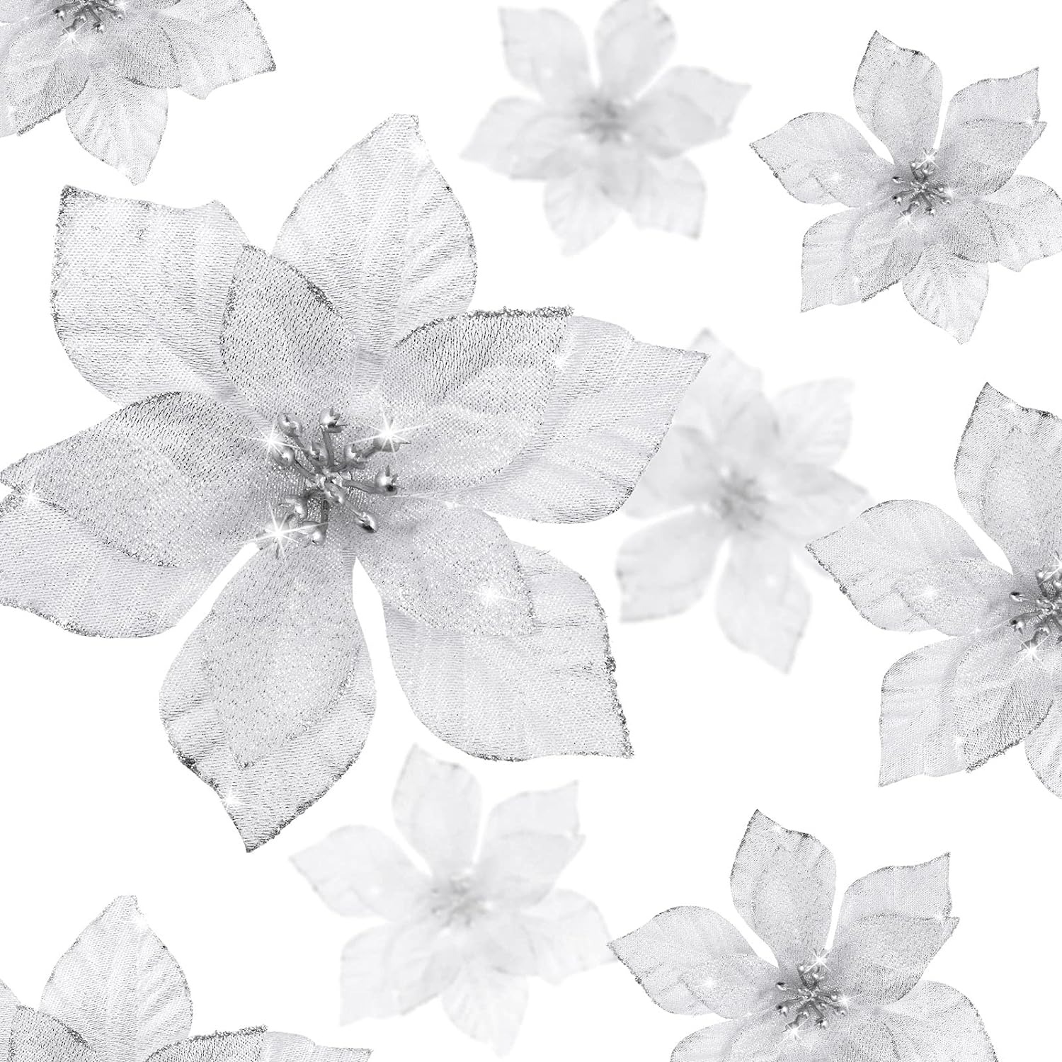 thumbnail image 1 of Flores de Pascua con purpurina YONGSHENG 24 piezas, 1 of 5