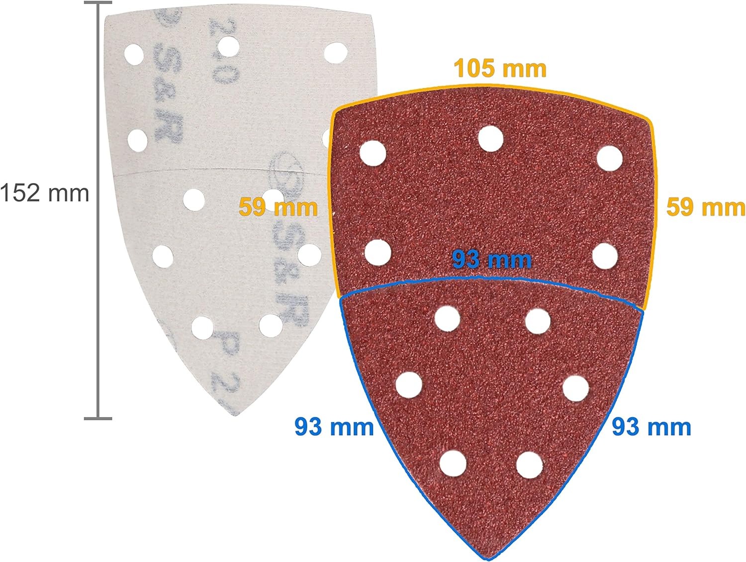 thumbnail image 5 of 60 piezas de papel de lija triangular YONGSHENG 105 x 152 mm, 5 of 5