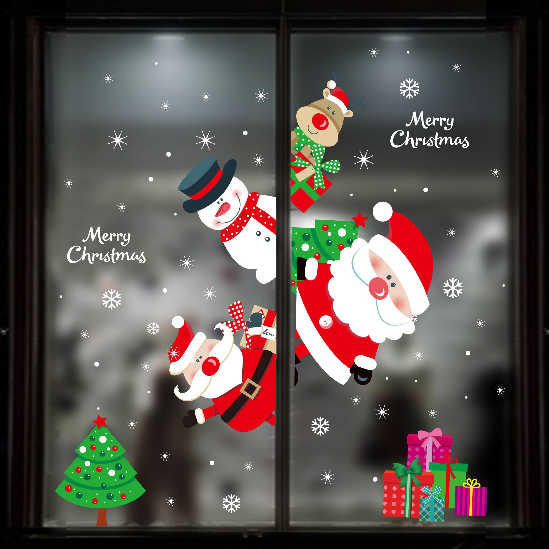 Decoración de Navidad DIY Pegatinas de Ventana de Navidad YONGSHENG Reutilizable
