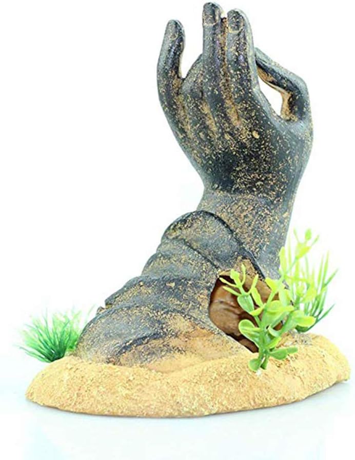 thumbnail image 3 of Decoración de mano de Jade Guanyin, escondite de peces y camarones, adornos de tanque de acuario con forma de mano de Buda, 3 of 4
