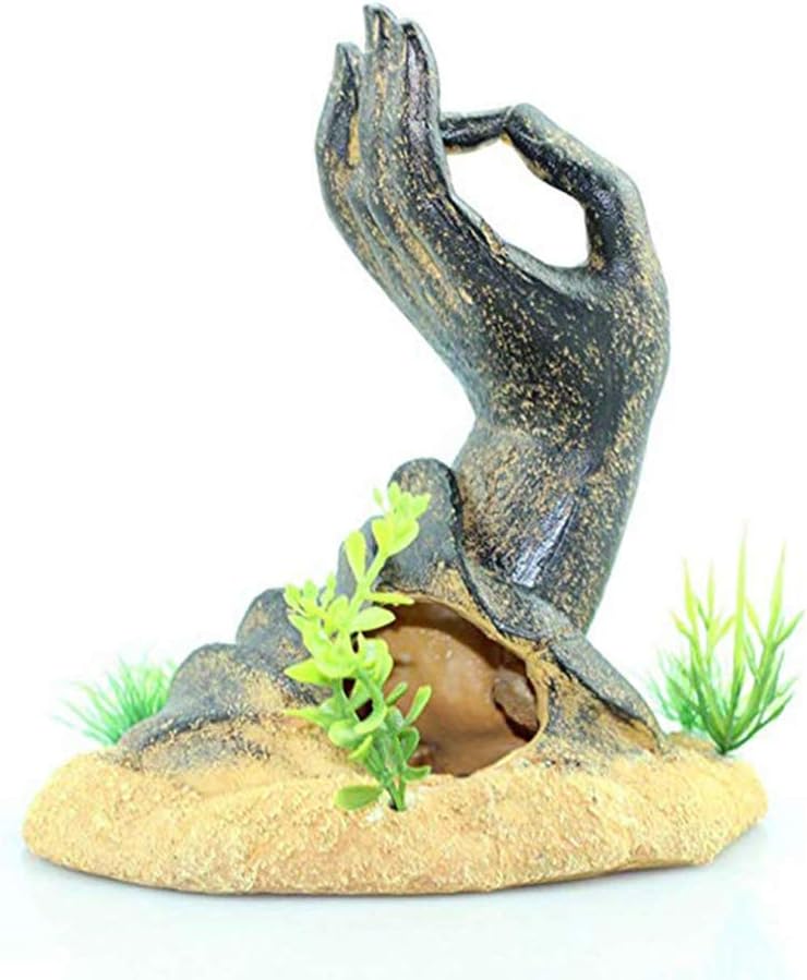 thumbnail image 2 of Decoración de mano de Jade Guanyin, escondite de peces y camarones, adornos de tanque de acuario con forma de mano de Buda, 2 of 4
