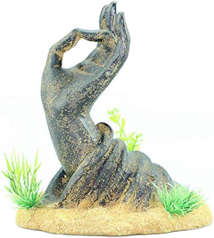 thumbnail image 1 of Decoración de mano de Jade Guanyin, escondite de peces y camarones, adornos de tanque de acuario con forma de mano de Buda, 1 of 4