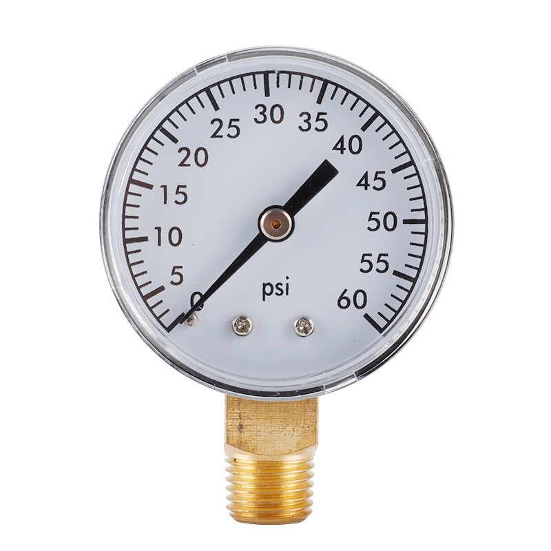 Manómetro, 0-60 PSI, carcasa de hierro inoxidable, montaje inferior de 1/4" NPT, manómetro de aire Manómetro de agua Manómetro hidráulico Manómetro de aceite, manómetro radial sísmico