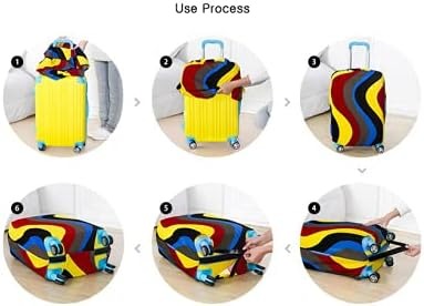 thumbnail image 5 of Funda protectora para equipaje, 3 tamaños, elástica, a prueba de polvo, funda para maleta de viaje, L (26-28), puntos negros y B, 5 of 5