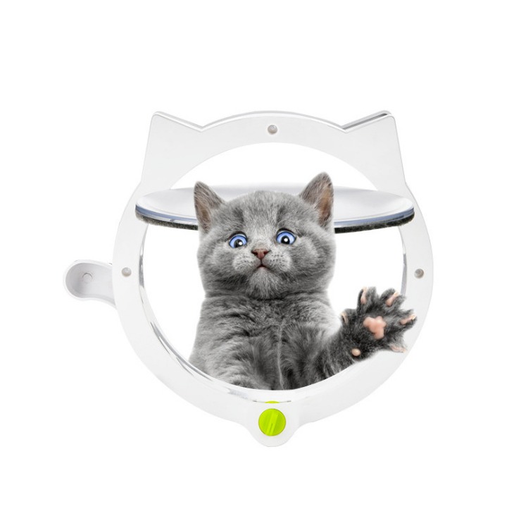 thumbnail image 2 of Puerta para gatos grande YONGSHENG con puerta corredera interior o exterior 30*28 CM blanca, 2 of 5