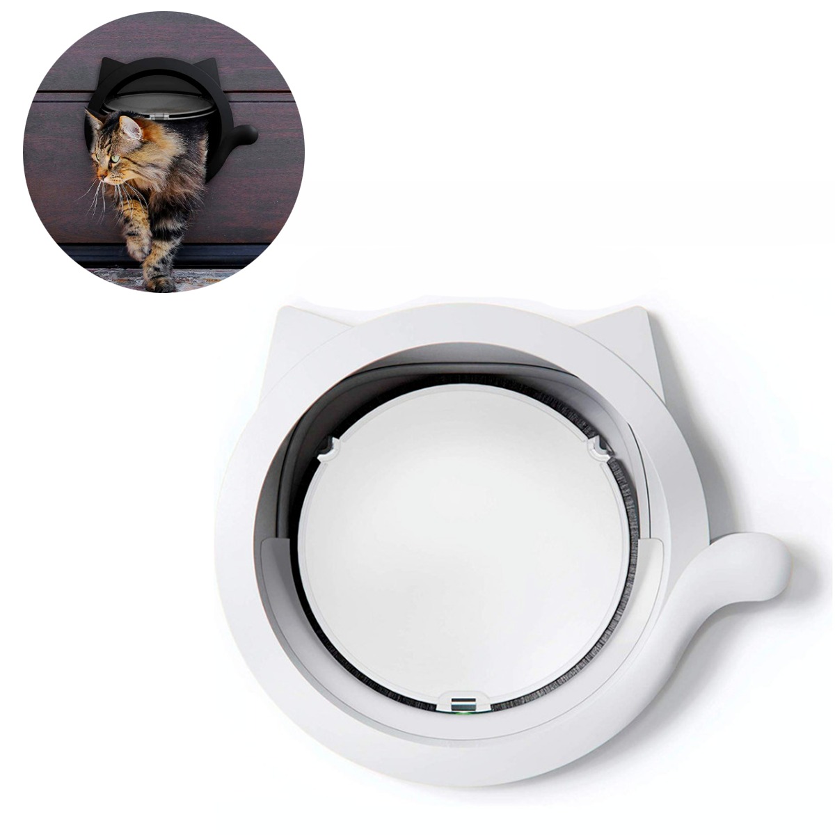 thumbnail image 1 of Puerta para gatos grande YONGSHENG con puerta corredera interior o exterior 30*28 CM blanca, 1 of 5