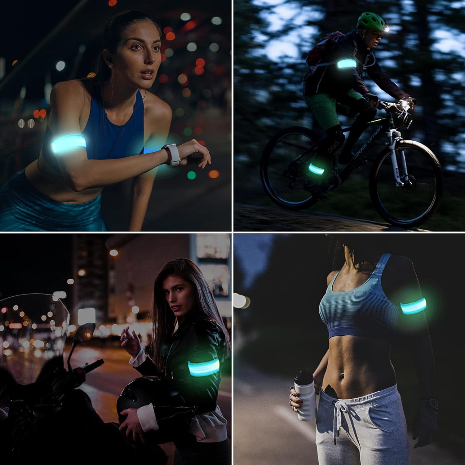 thumbnail image 4 of Pulsera de brazo reflectante LED YONGSHENG Correa de seguridad nocturna Azul, 4 of 5