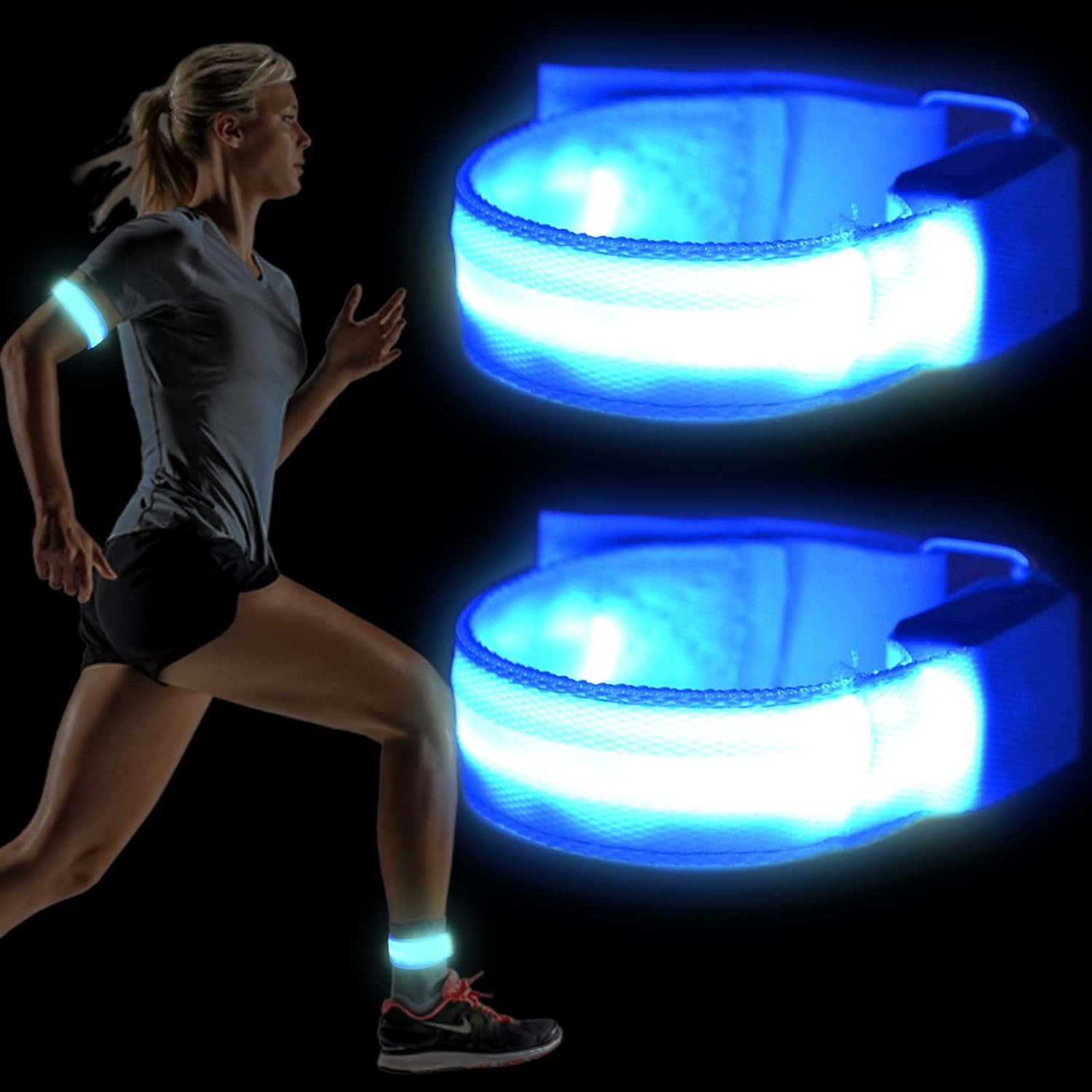 thumbnail image 1 of Pulsera de brazo reflectante LED YONGSHENG Correa de seguridad nocturna Azul, 1 of 5