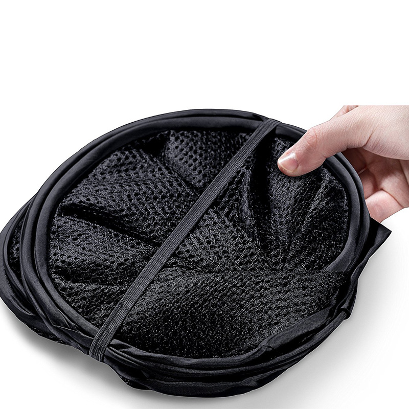 thumbnail image 2 of Cesta para la colada negra juego de 2 cestas plegables para la colada, bolsa de malla para la colada, cesta plegable para la colada con asa, 2 of 5