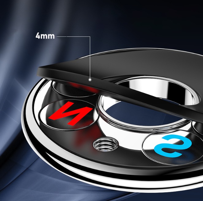 thumbnail image 5 of Soporte magnético negro del soporte del soporte del tablero de instrumentos del metal de los accesorios para el teléfono del coche, 5 of 5