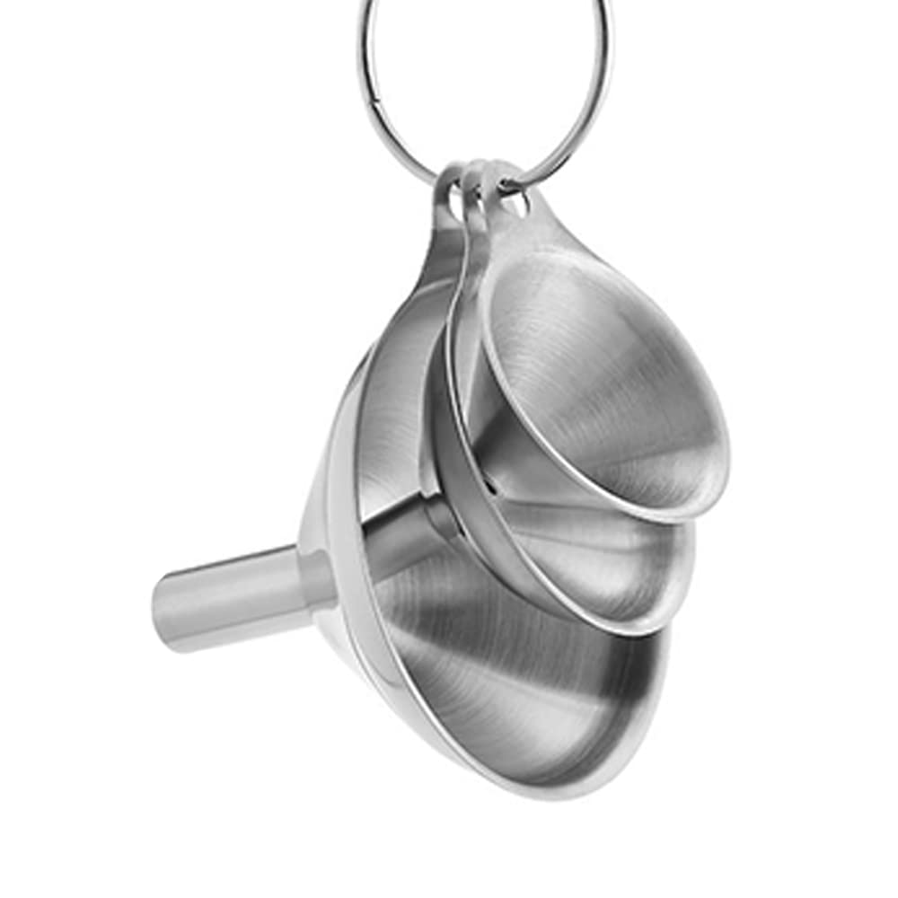 Embudos de acero para cocina, embudos pequeños de metal (1,7 pulgadas/2,2 pulgadas/2,9 pulgadas) sin embudo de cocina de calidad alimentaria