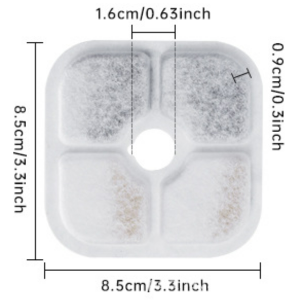 thumbnail image 5 of Paquete de 12 filtros de repuesto YONGSHENG Para fuente de agua con resina activada por carbón, 5 of 5