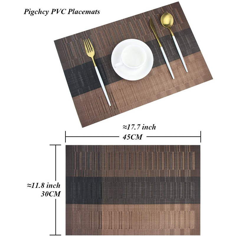 thumbnail image 2 of 6 manteles individuales antideslizantes de PVC, manteles individuales lavables (45x30 cm), manteles individuales para cocina, sala de estar, jardín o comedor, 2 of 5