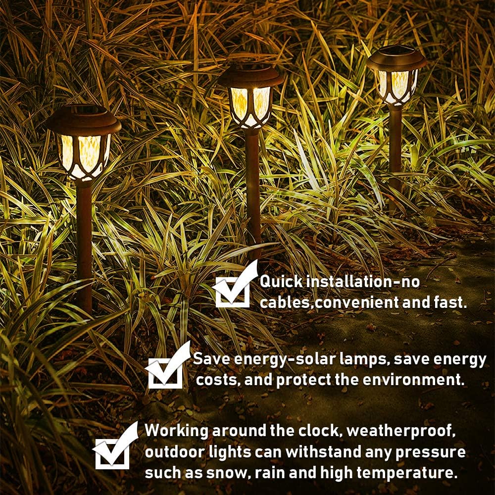thumbnail image 4 of Luz solar de jardín de 6 piezas, luz LED inalámbrica impermeable para exteriores, decoración de jardín, pasillo, camino de césped, 4 of 5