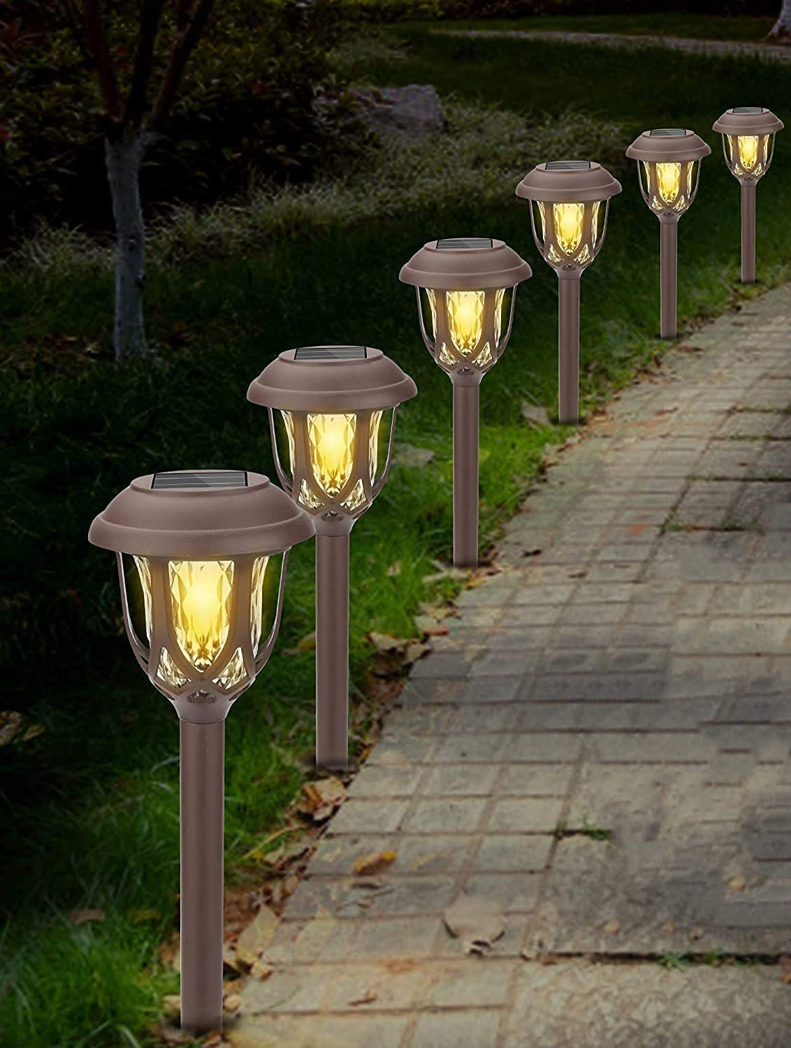 thumbnail image 1 of Luz solar de jardín de 6 piezas, luz LED inalámbrica impermeable para exteriores, decoración de jardín, pasillo, camino de césped, 1 of 5