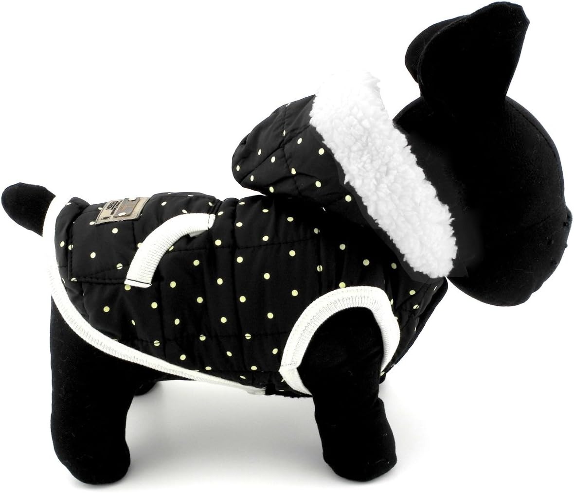 thumbnail image 3 of Chaqueta de invierno para cachorros, gatos o perros pequeños con forro polar y capucha - Negro, 3 of 5