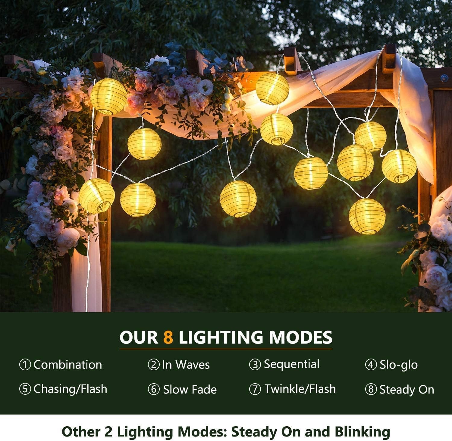 thumbnail image 4 of Guirnalda de Luces LED Solares YONGSHENG 30 luces 6,5m blanco cálido, 4 of 5
