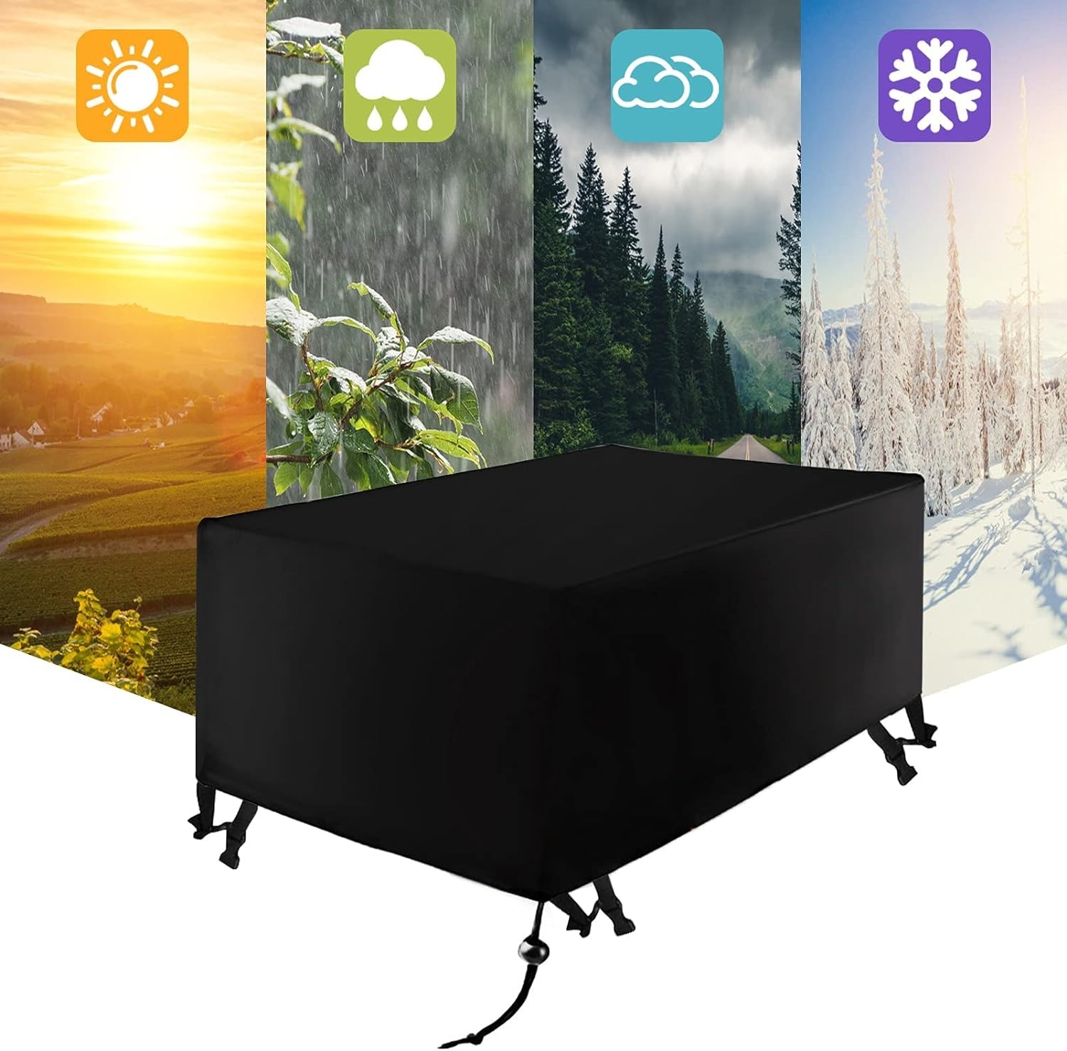 thumbnail image 5 of Funda protectora impermeable YONGSHENG para muebles de jardín negro 170x94x71cm, 5 of 5