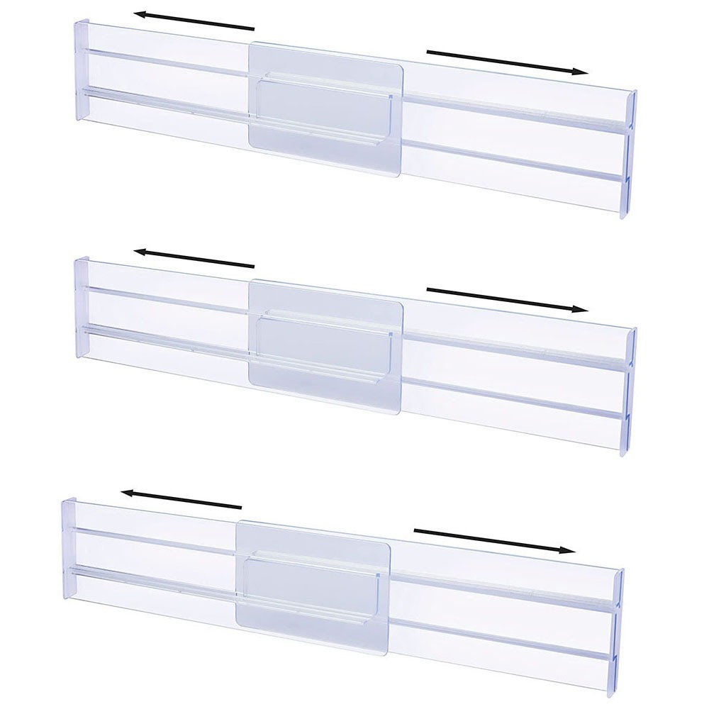 thumbnail image 1 of Juego de 3 Separadores de cajones YONGSHENG Ajustables 8 cm alto Extensible 27,5 a 52 cm, 1 of 5