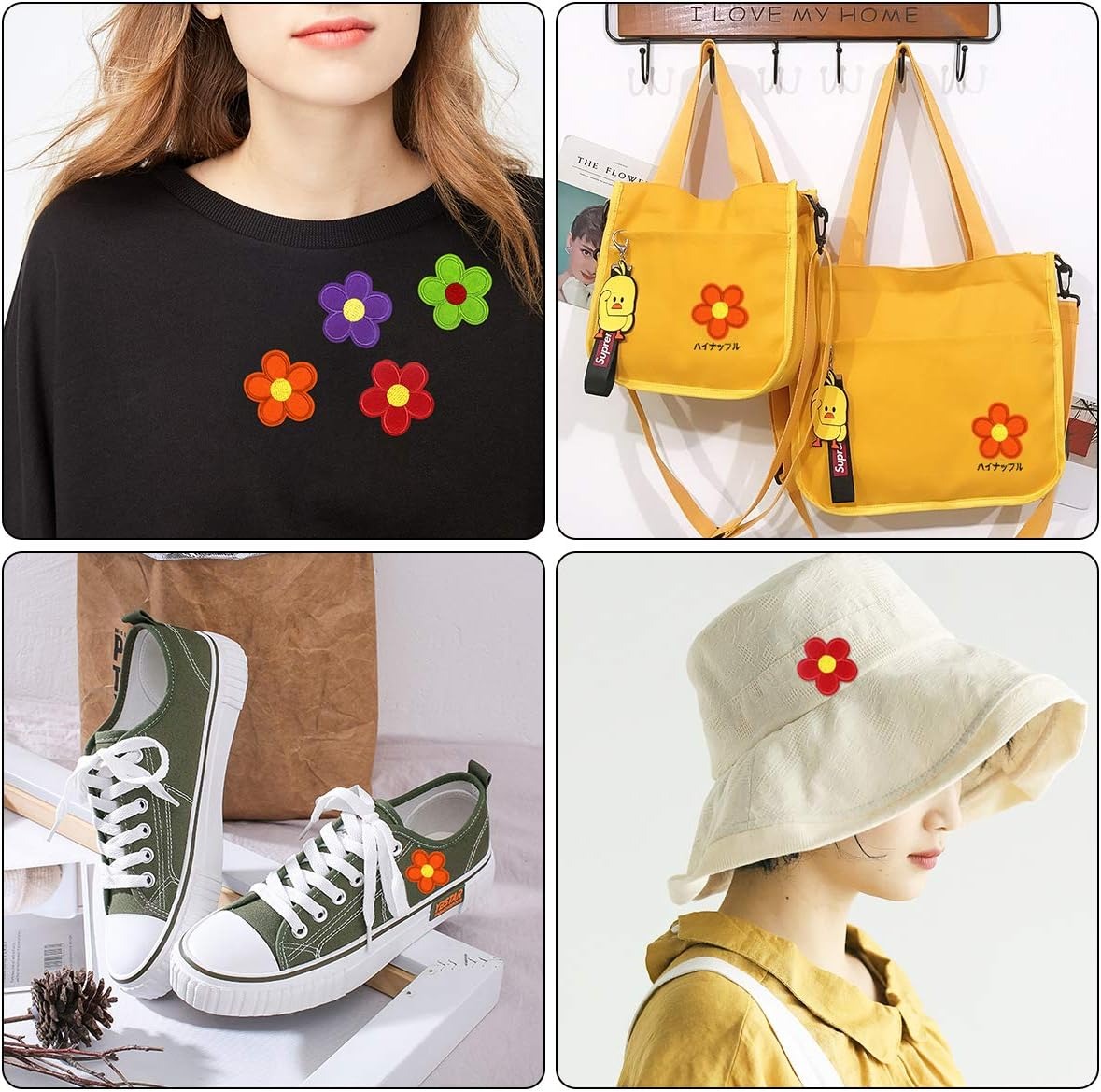 thumbnail image 5 of Lote de 20 parches termoadhesivos bordados con flores de girasol, 5 of 5