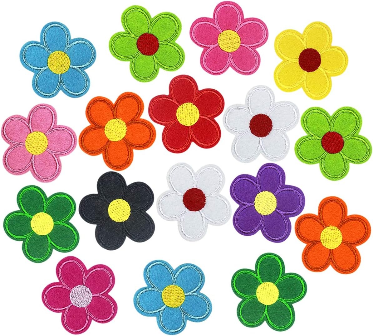thumbnail image 3 of Lote de 20 parches termoadhesivos bordados con flores de girasol, 3 of 5