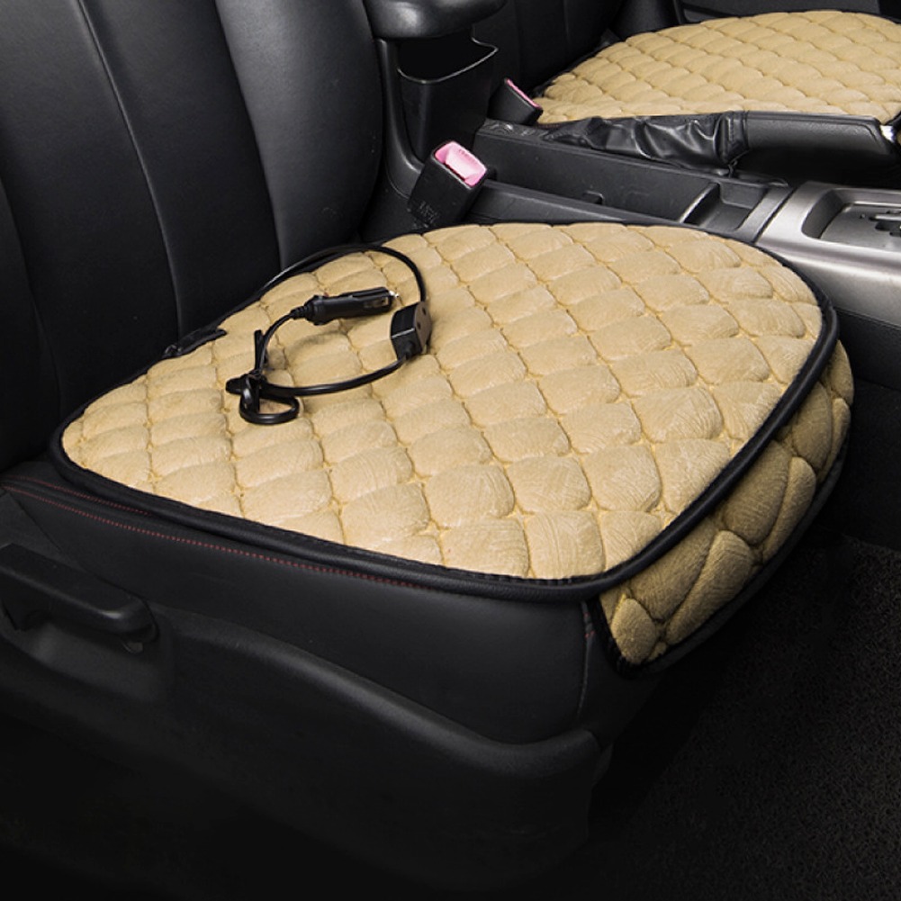 thumbnail image 1 of Cojín calefactable para asiento de coche eléctrico universal Cojín calefactable para asiento de coche con calefacción beige, 1 of 5