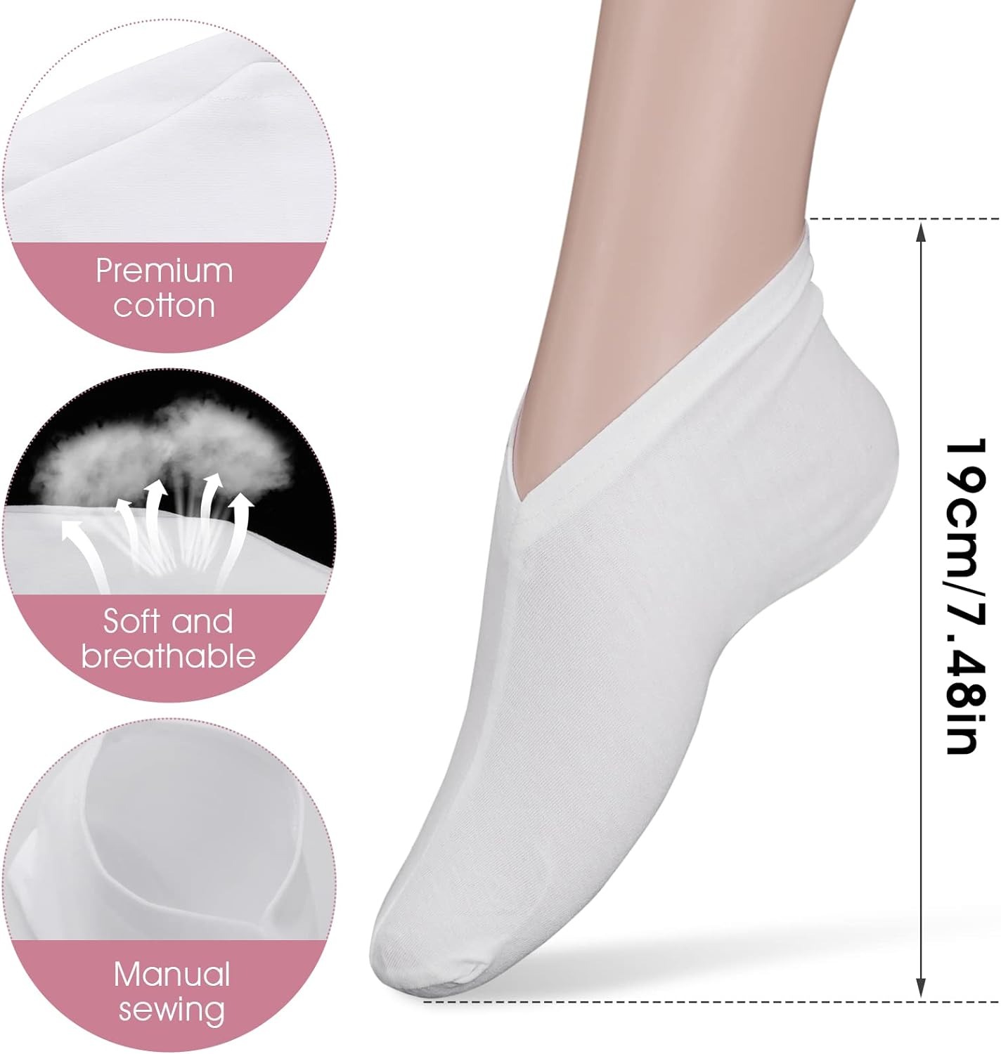 thumbnail image 2 of 3 pares de calcetines de gel hidratante YONGSHENG calcetines para el cuidado de los pies Spa piel seca dura y agrietada, 2 of 5
