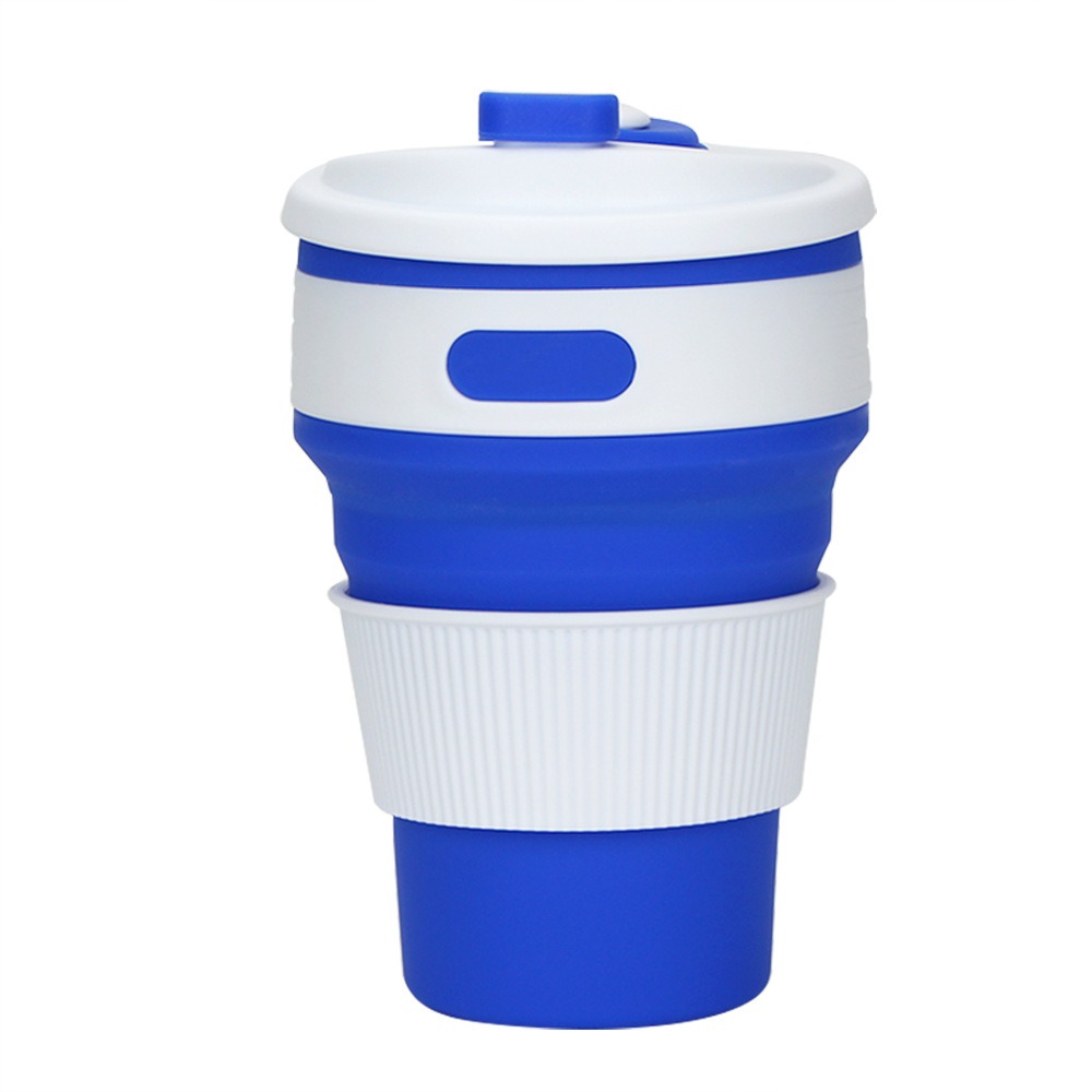 thumbnail image 4 of Taza De Café Plegable, Taza De Café Reutilizable Tazas De Silicona De Grado Alimenticio Portátiles De 350 ML Tazas De Viaje Sin BPA - Gris, 4 of 4