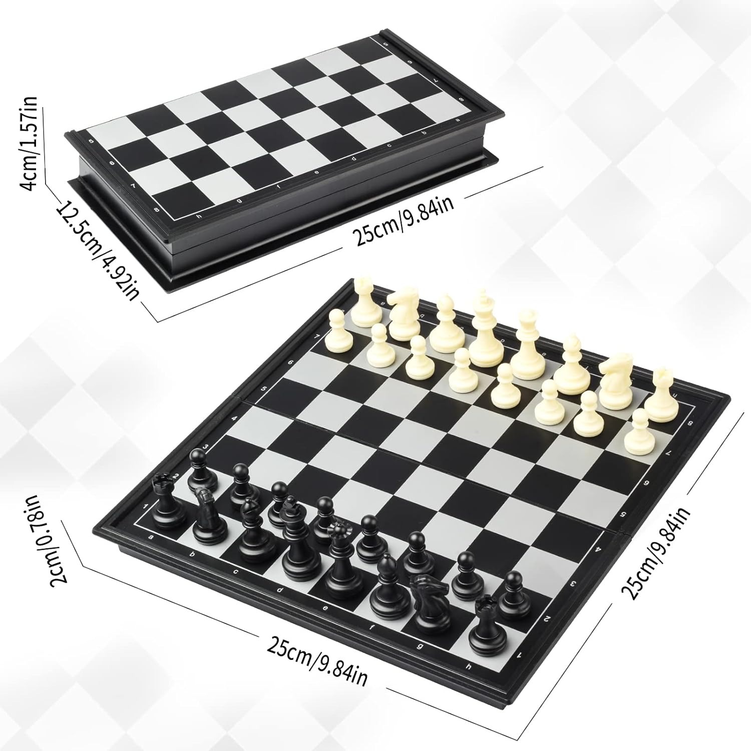 Juego De Ajedrez Magnético Portátil – Tablero De Viaje Con Piezas Magnéticas, Ideal Para 1-2 Jugadores, Entrena La Lógica Y Estrategia, Incluye Bolsa De Almacenamiento