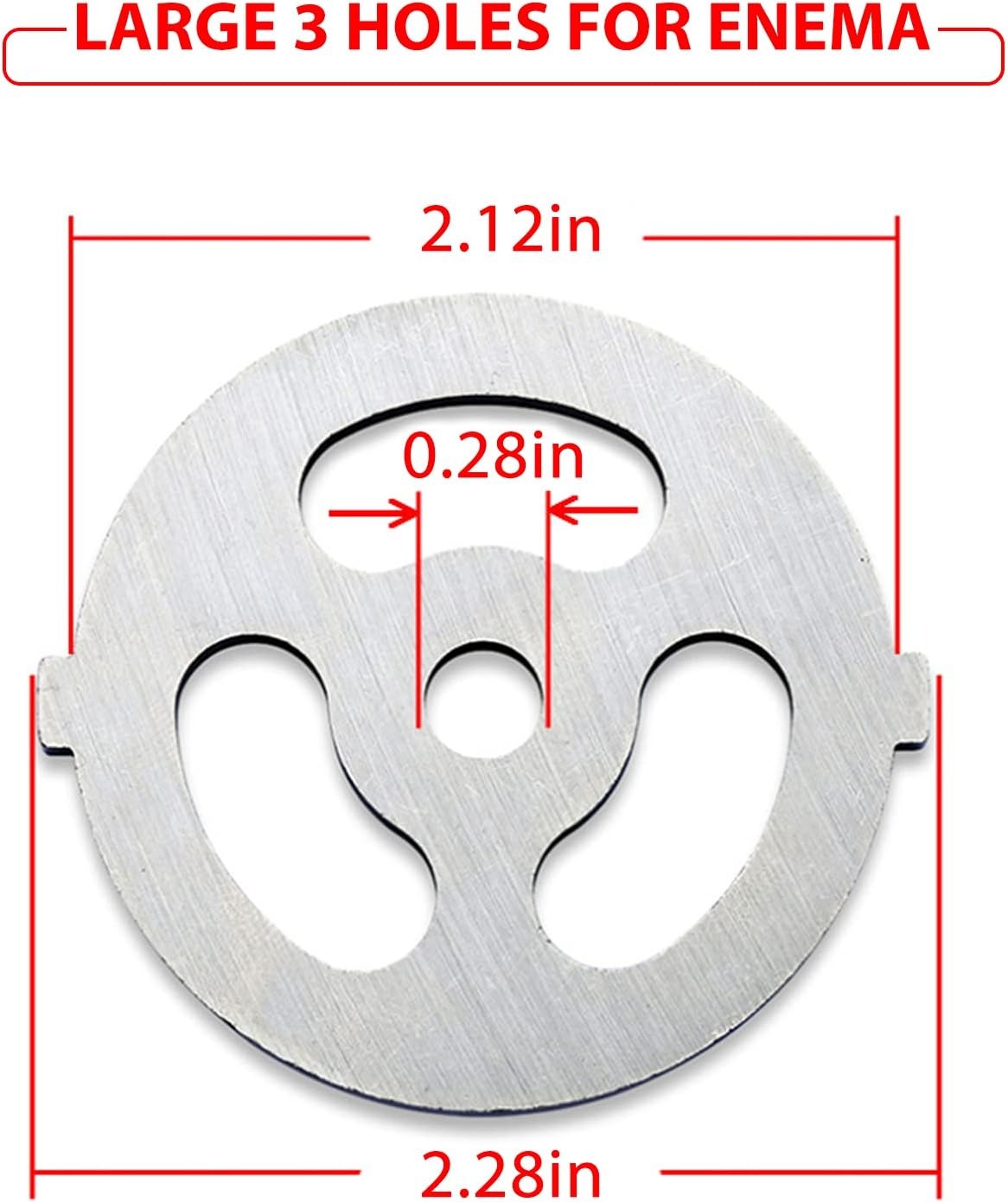 thumbnail image 3 of Pieza de repuesto de cuchilla para picadora de carne, 10 piezas, placa para picadora de carne de acero inoxidable, cuchillo de disco para picadoras para picar carne, 3 of 4