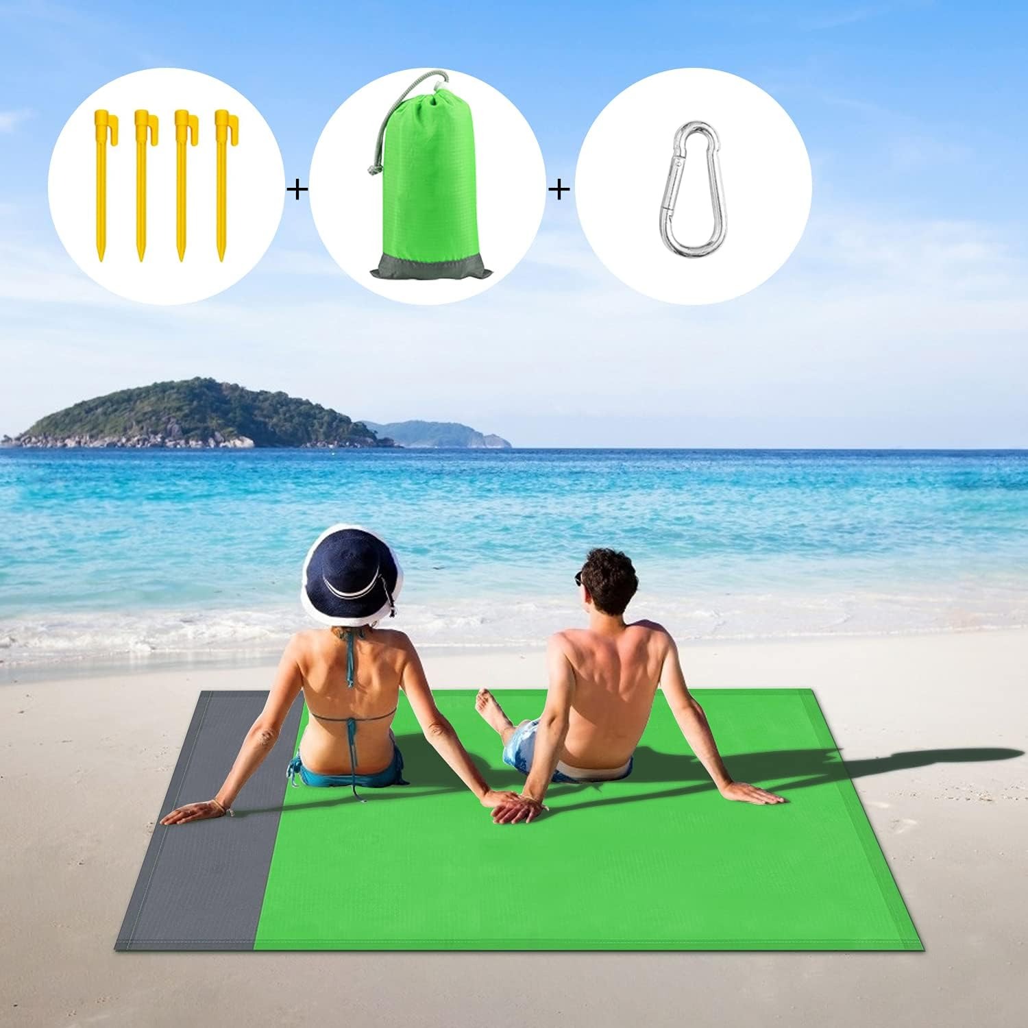 Estera de Playa Plegable YONGSHENG 210*200 cm Ligera Impermeable Verde
