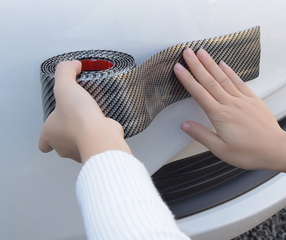 Etiqueta protectora negra YONGSHENG de Fibra de carbono para alféizar de la puerta del coche 3CM