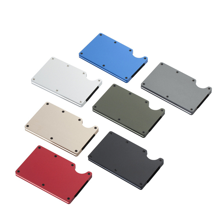 thumbnail image 2 of RFID que bloquea las carteras del metal para los hombres con el bolsillo delantero minimalista y delgado 86*54*8m m 1 paquete negro (sólo la cartera, f, 2 of 2