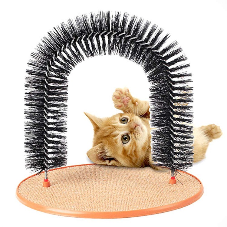 thumbnail image 1 of Masaje para gatos, rascador, picazón, herramientas para el cabello de gatito, cepillo para el cuidado de la belleza, arco de cerdas, juguete para gatos rascadores (1 unidad), 1 of 5