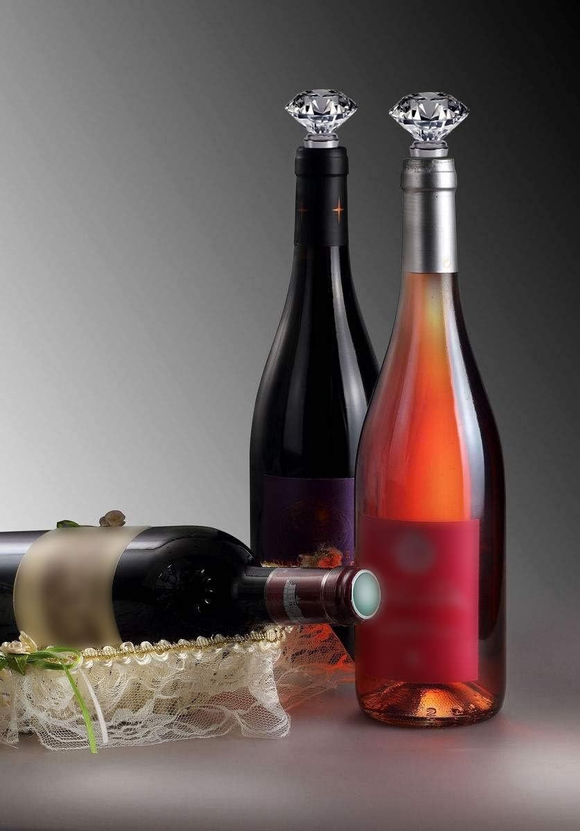 thumbnail image 4 of Shuiniba Tapón decorativo para botella de vino y bebidas de cristal, hecho de aleación de zinc y vidrio (1 pieza de cristal), 4 of 5