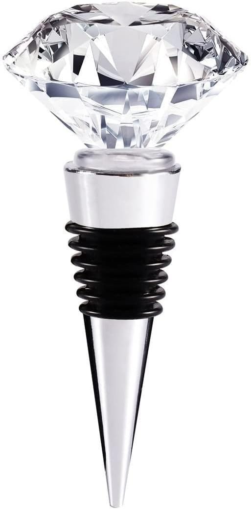 thumbnail image 2 of Shuiniba Tapón decorativo para botella de vino y bebidas de cristal, hecho de aleación de zinc y vidrio (1 pieza de cristal), 2 of 5