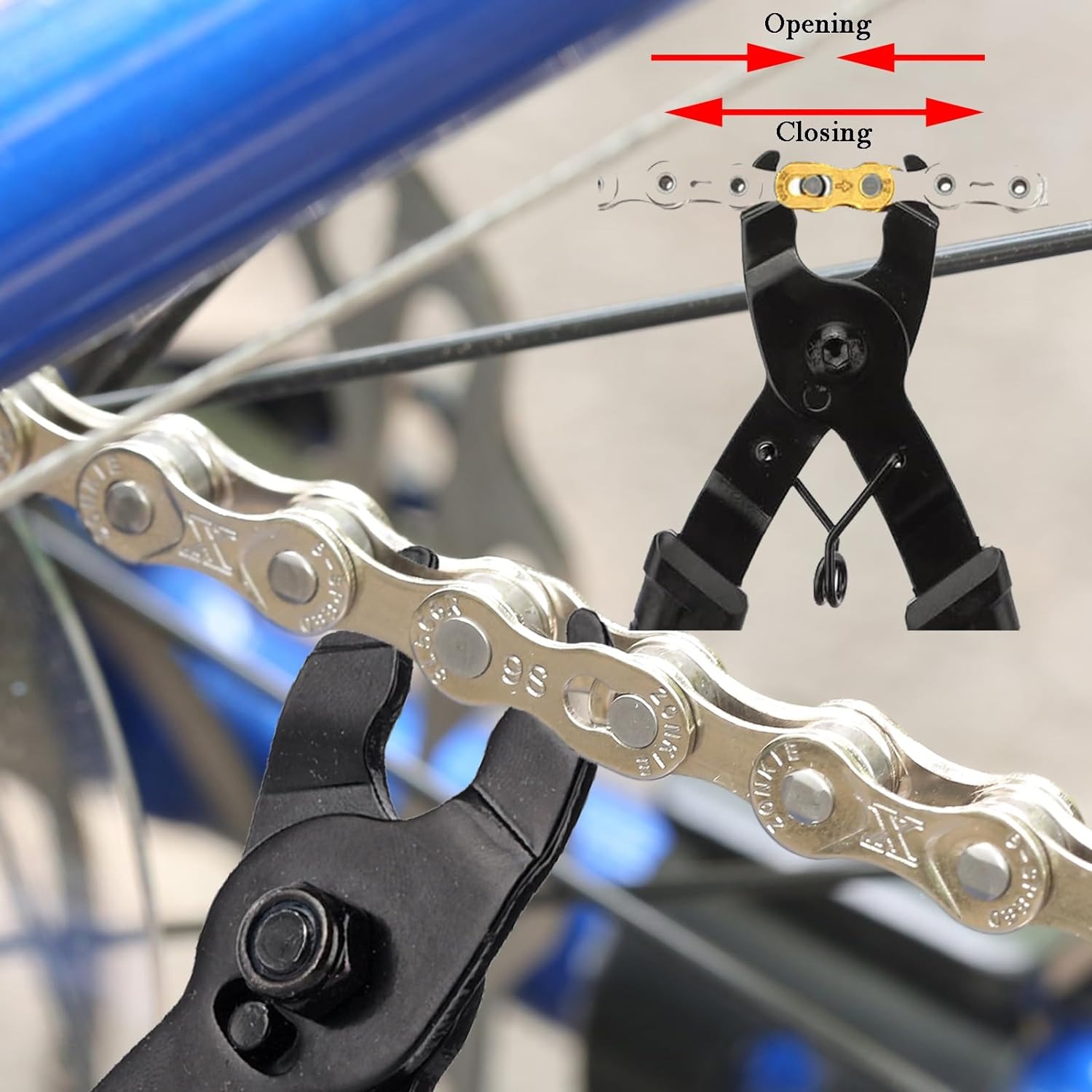 thumbnail image 5 of Alicates para eslabones de bicicleta, herramienta para cadena de bicicleta para eslabones de cadena de bicicleta, reparación de extracción rápida, herramienta de alicates de desmontaje, 5 of 5