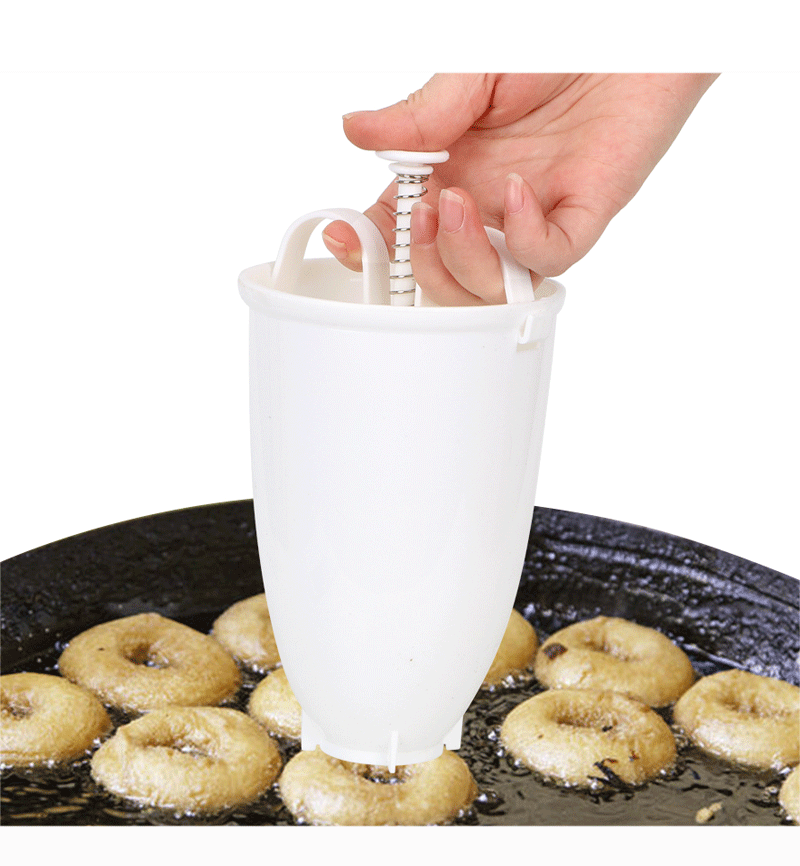 thumbnail image 3 of Una mano Donut Maker Manual Donut Maker Plástico Donut Machine Molde Galleta Donut Maker Donut - Herramienta para hornear DIY (1 PCS, Blanco), 3 of 5