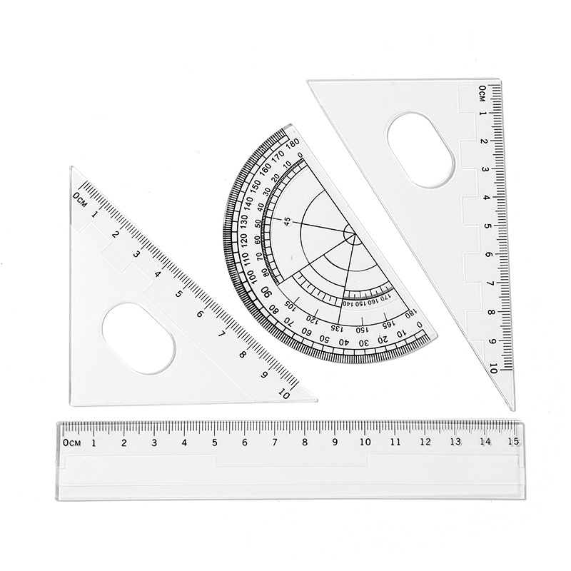thumbnail image 4 of Juego de brújula de plástico y metal para geometría, transportador, dibujo, borrador escolar, juego de brújulas, borrador de matemáticas, regla para estudiantes (juego de 10 piezas), 4 of 5