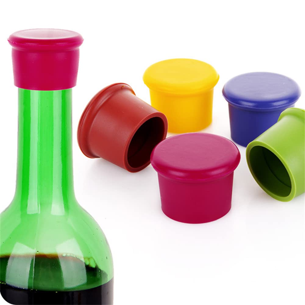 thumbnail image 3 of Paquete de 10 tapones de vino de silicona, reemplaza el sello hermético de corcho en botellas de vino, botella de cerveza reutilizable, ahorro de vino, regalos de vino fáciles, 3 of 5