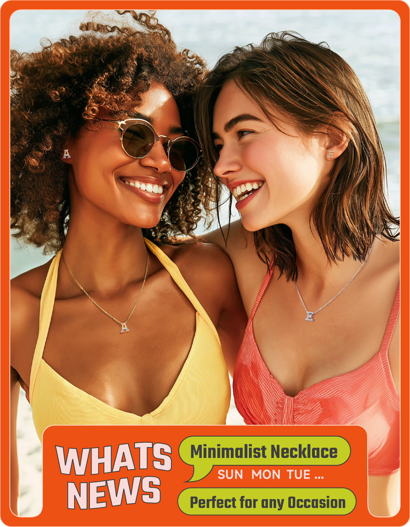 Just Being Cute Initial Necklace for Women Dainty Rainbow Cubic Zirconia Letter A-Z Pendant, Gold Plated Personalized Name Necklaces Birthday Christmas Jewelry Gifts for Her